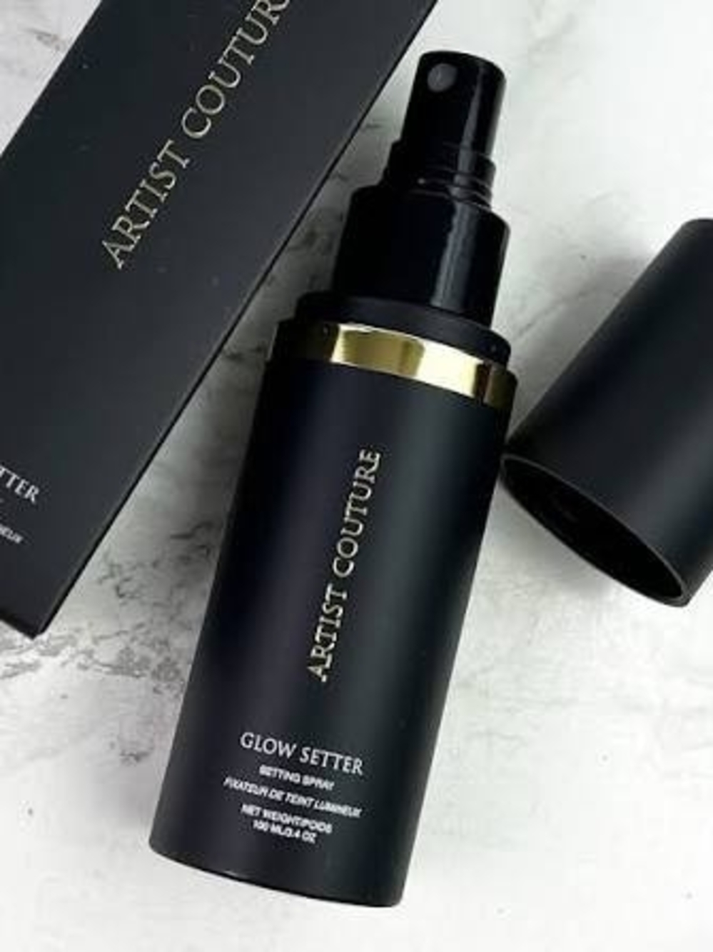 Artist Couture Glow Setter Setting Spray in Black and Gold